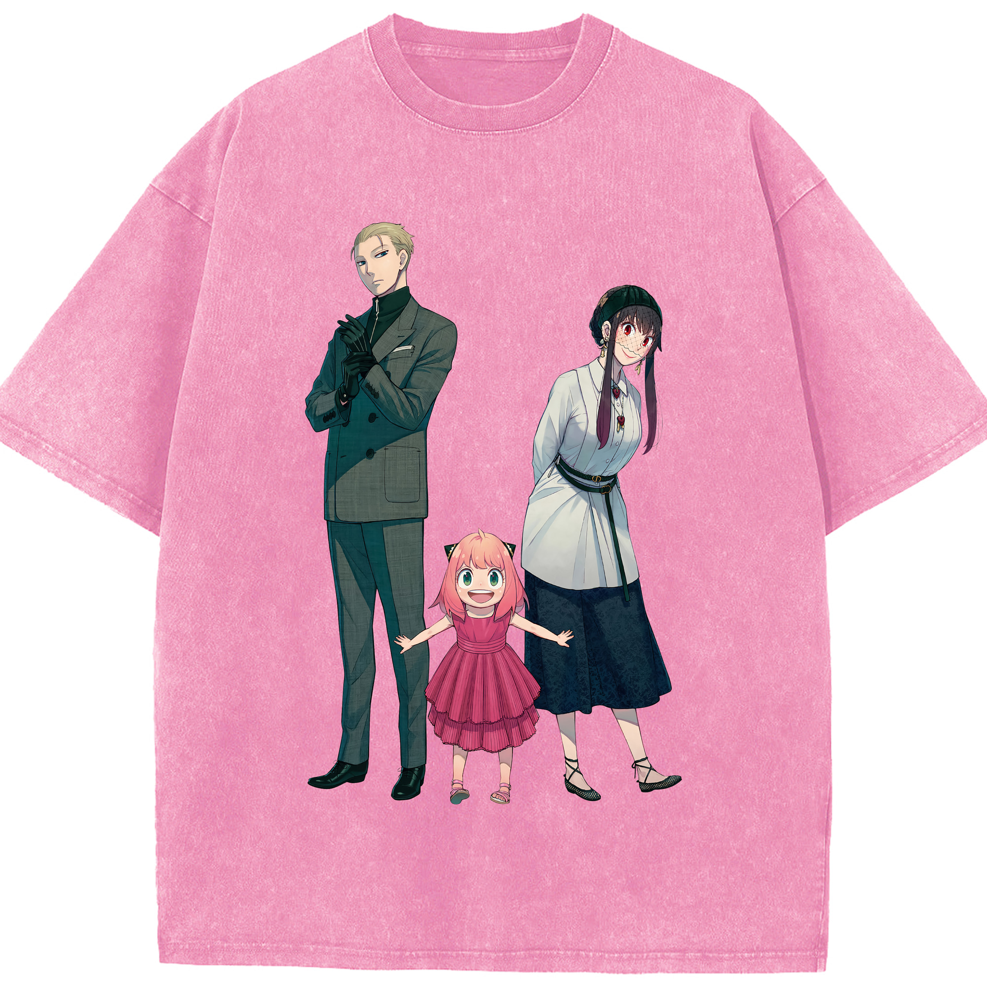 （画像用） SPY×FAMILY间谍家家酒 綿100% ヴィンテージ風 半袖Tシャツ（フロントプリント）